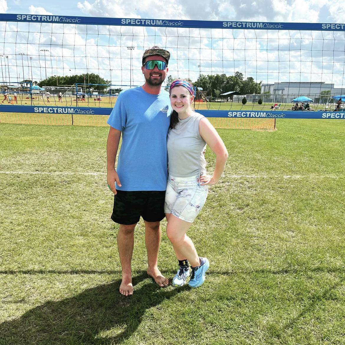 Our first time playing volleyball together as a TEAM!