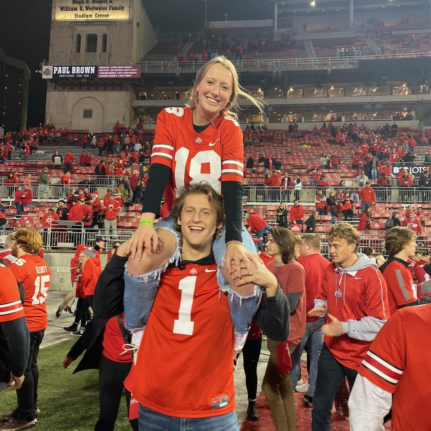 10/30/2021 - Storming the field after our win against Penn State.