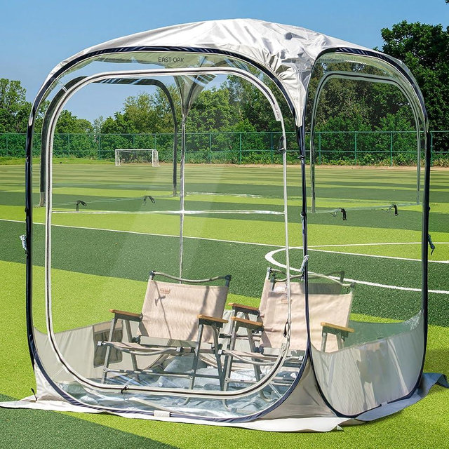 East Oak Weather Sports Tent for Fishing, Sports Event | Pop Up Bubble Tent Instant Sun & Rain Shelter | No Condensation, Spacious Interior, Ultra Visibility | All Weather Protection