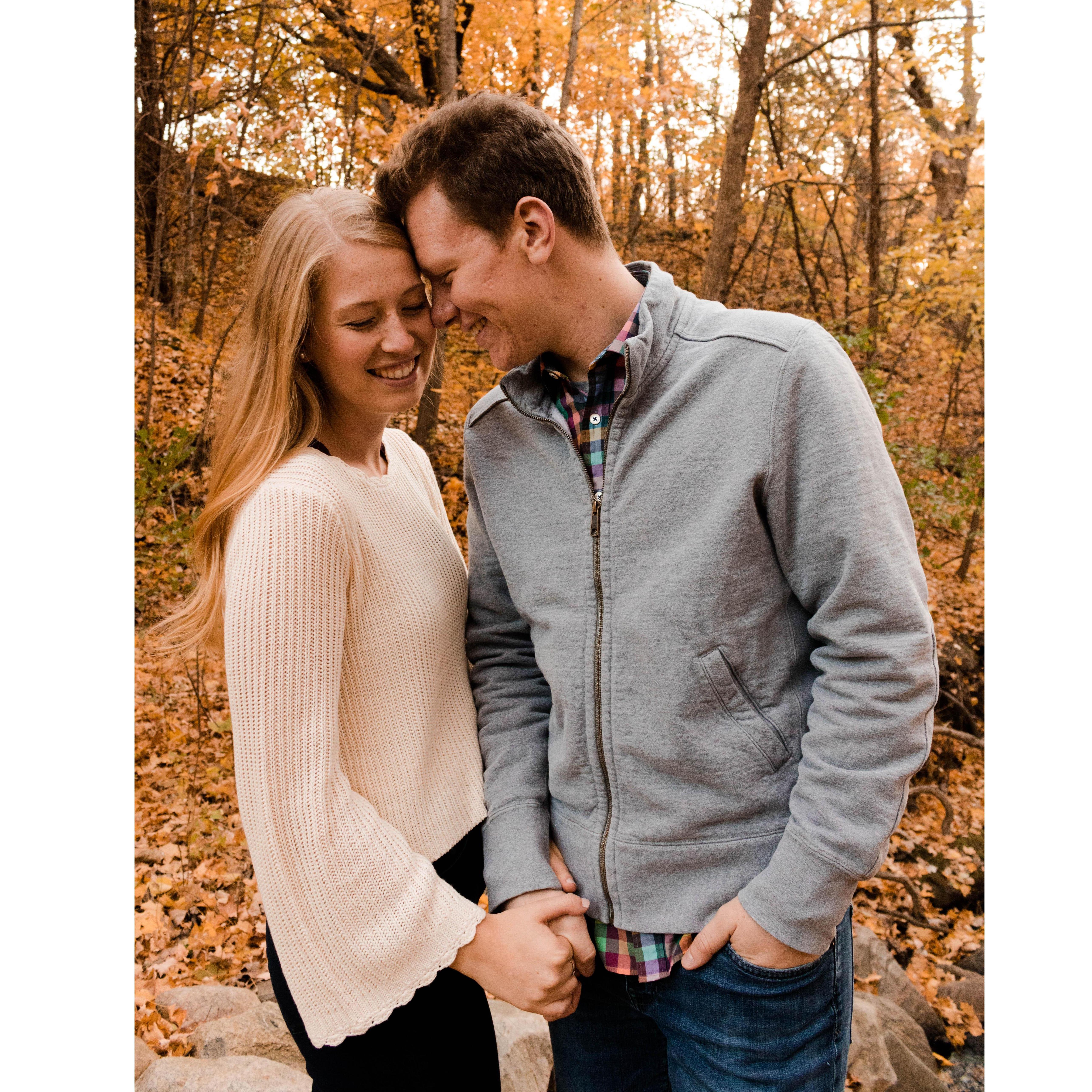 Our wonderful pal and one of Britta's Maids of Honor, Grace, took our engagement photos in the beautiful fall leaves, as well many of the other lovely photos featured on this site! We are so grateful!