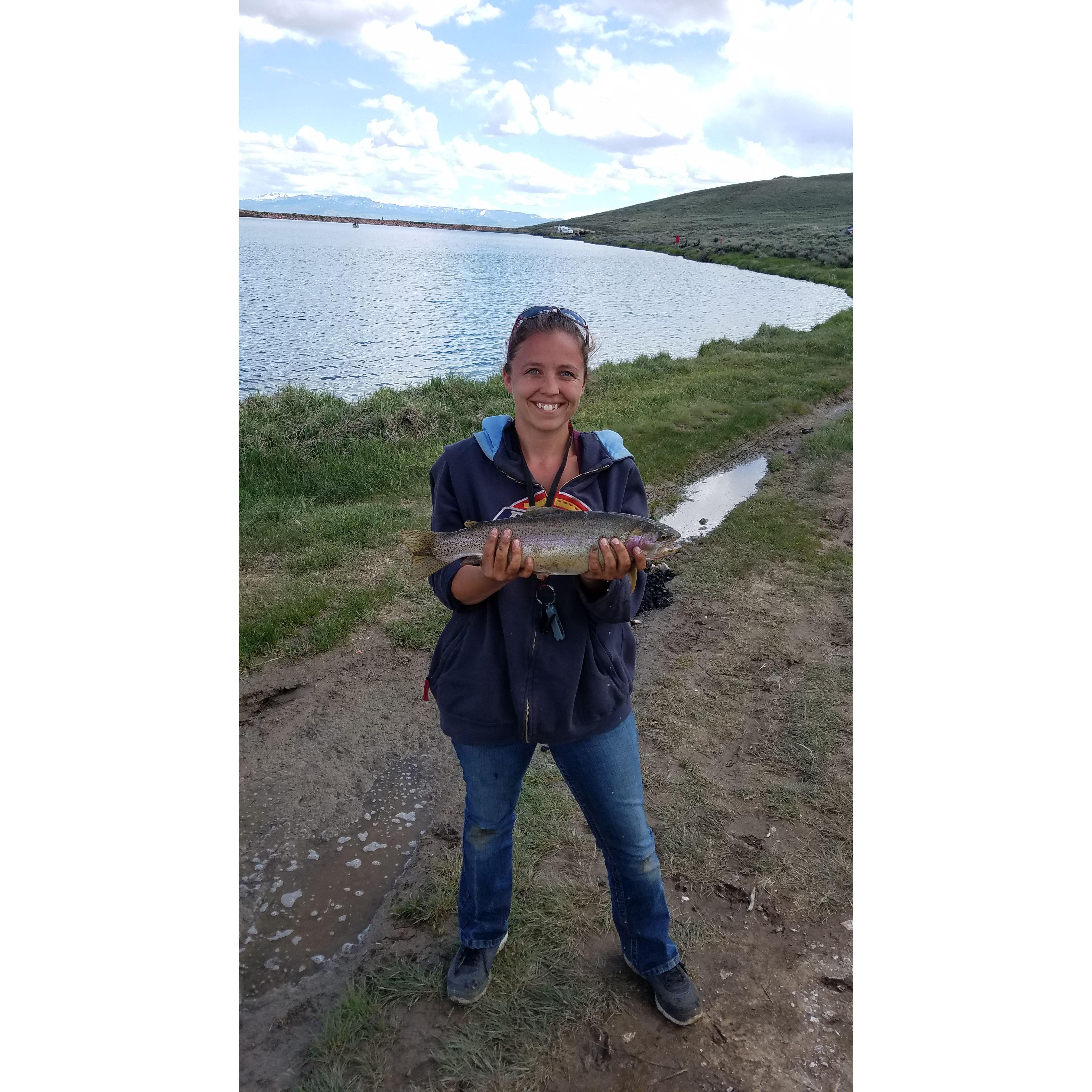 The fish I caught on our first fishing trip. I think his was bigger.