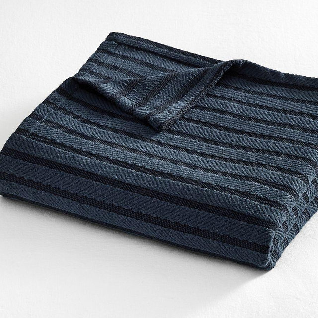Cable Stripe Hydrocool Blanket, Blue, King/Cal King