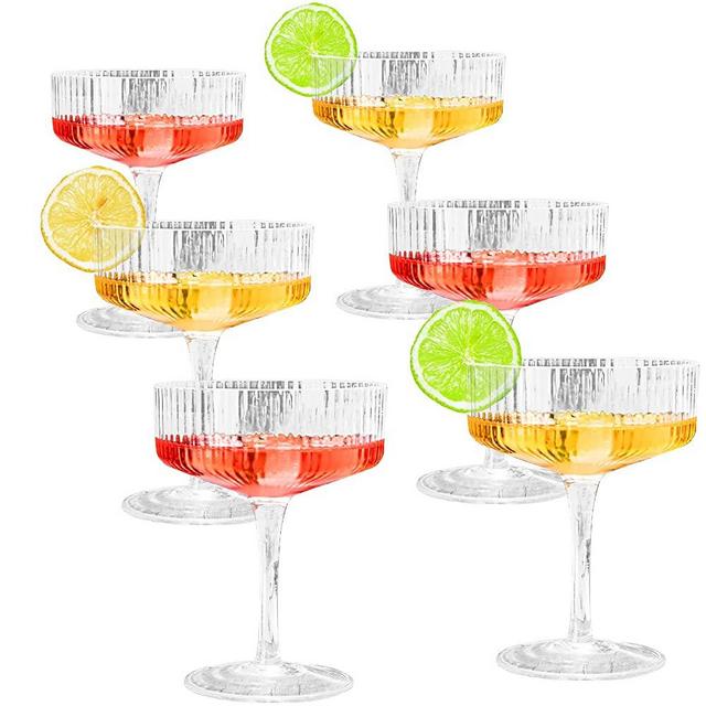 Montex 6 Pcs Coupe Glasses, 10 oz Classic Vintage Cocktail Galssware, Pefect for Cocktail, Champagne and Gift