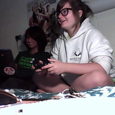 Circa 2011. Playing video games in Miranda's freshman dorm. We had not started dating yet.