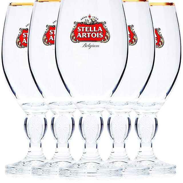 Stella Artois 5-Pack Original Beer Glass Chalice, 33cl