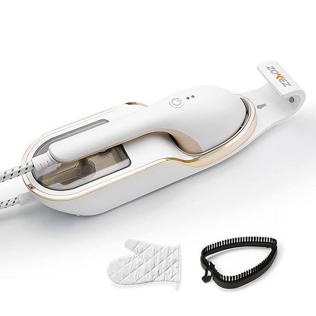 ZOKEZ handheld steamer for clothes, 1500W Extra Large Soleplate Clothes Steamer, Detachable 330ml Water Tank, Garment Steamer & Steam Iron, Fabric Wrinkles Remover, No Water Leak and Auto-Off