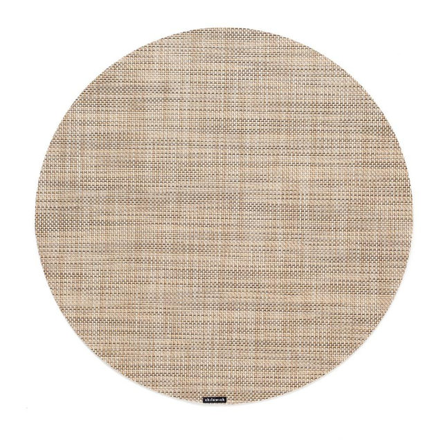 Chilewich Mini Basketweave Round Place Mat, Linen