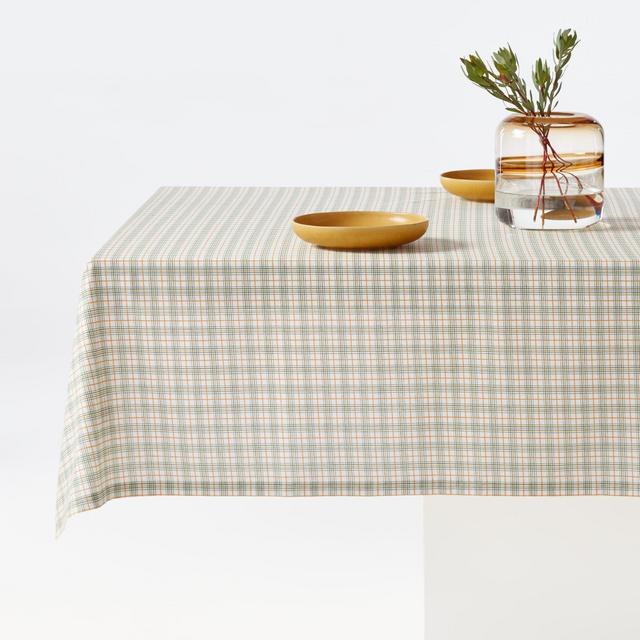 Esner 60"x90" Green Grid Tablecloth