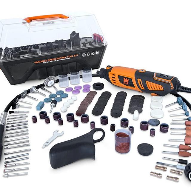 WEN 23190 1.3-Amp Variable Speed Steady-Grip Rotary Tool with 190-Piece Accessory Kit, Flex Shaft, and Carrying Case
