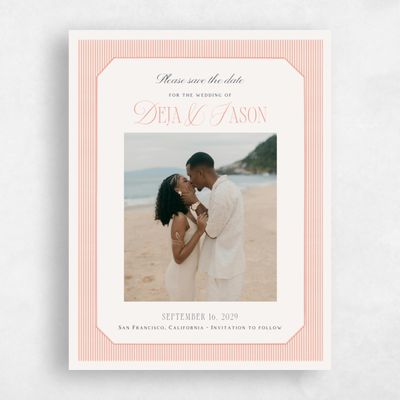 Orange Typography Wedding Save the Date - Sage Photo