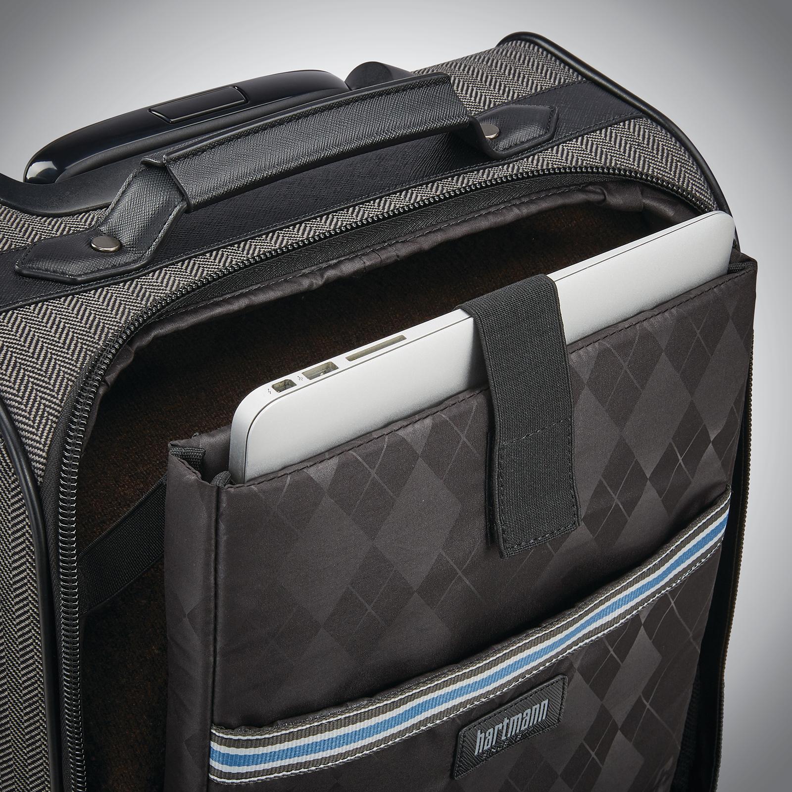 hartmann herringbone deluxe underseat carry on spinner