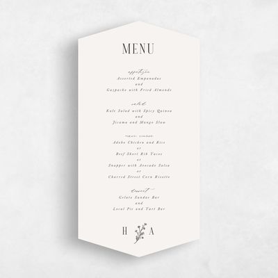 Beige Diamond Wedding Menu - Nydia