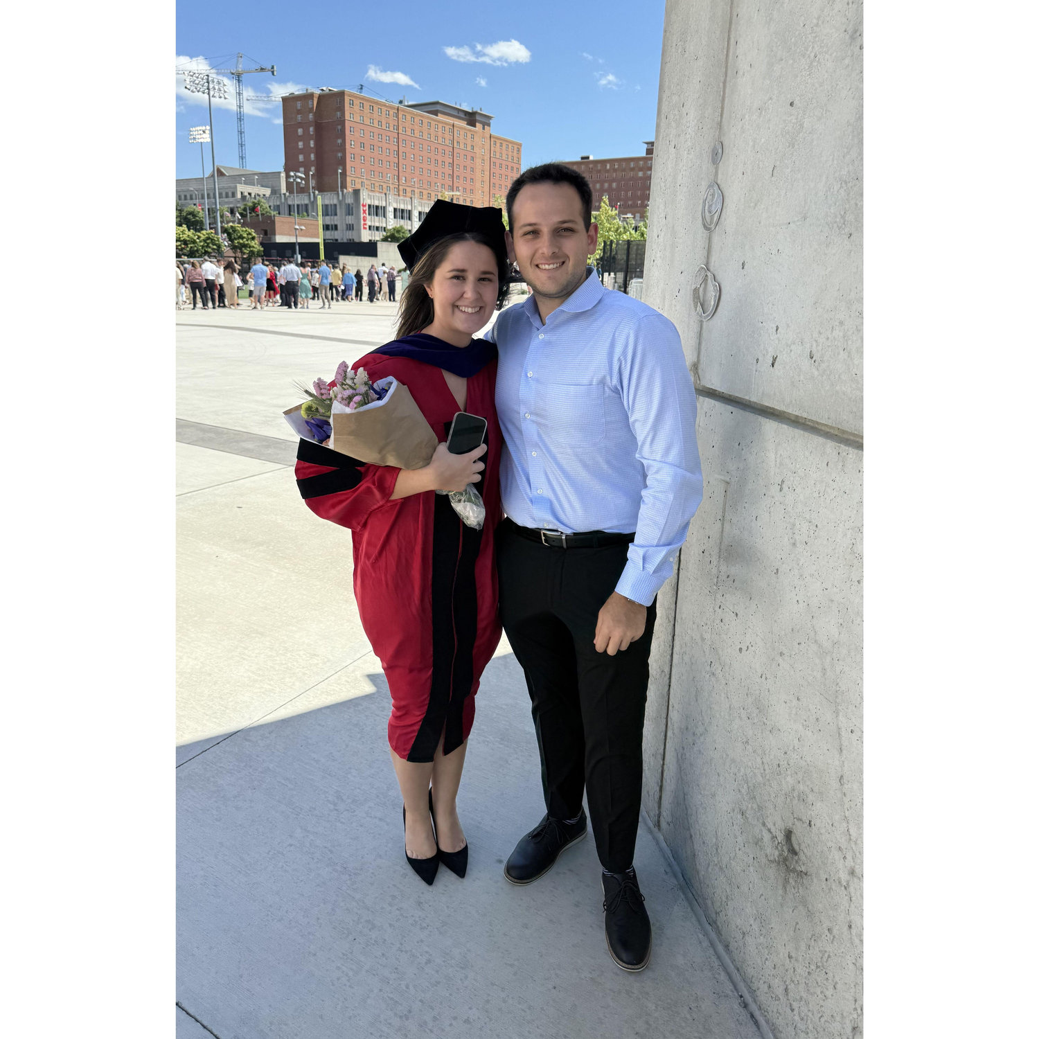 Maddie graduates Law School (with Matt's love and support)