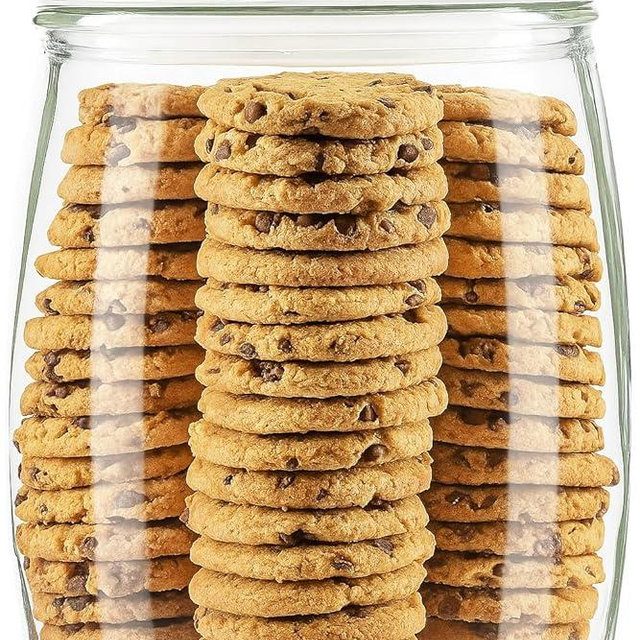 kitchentoolz Large Glass Cookie Jar with Airtight Lid - 1 Gallon Storage Container for Candy, Flour, Sugar, Pet Food & Dog Treat Canister - Pack of 1
