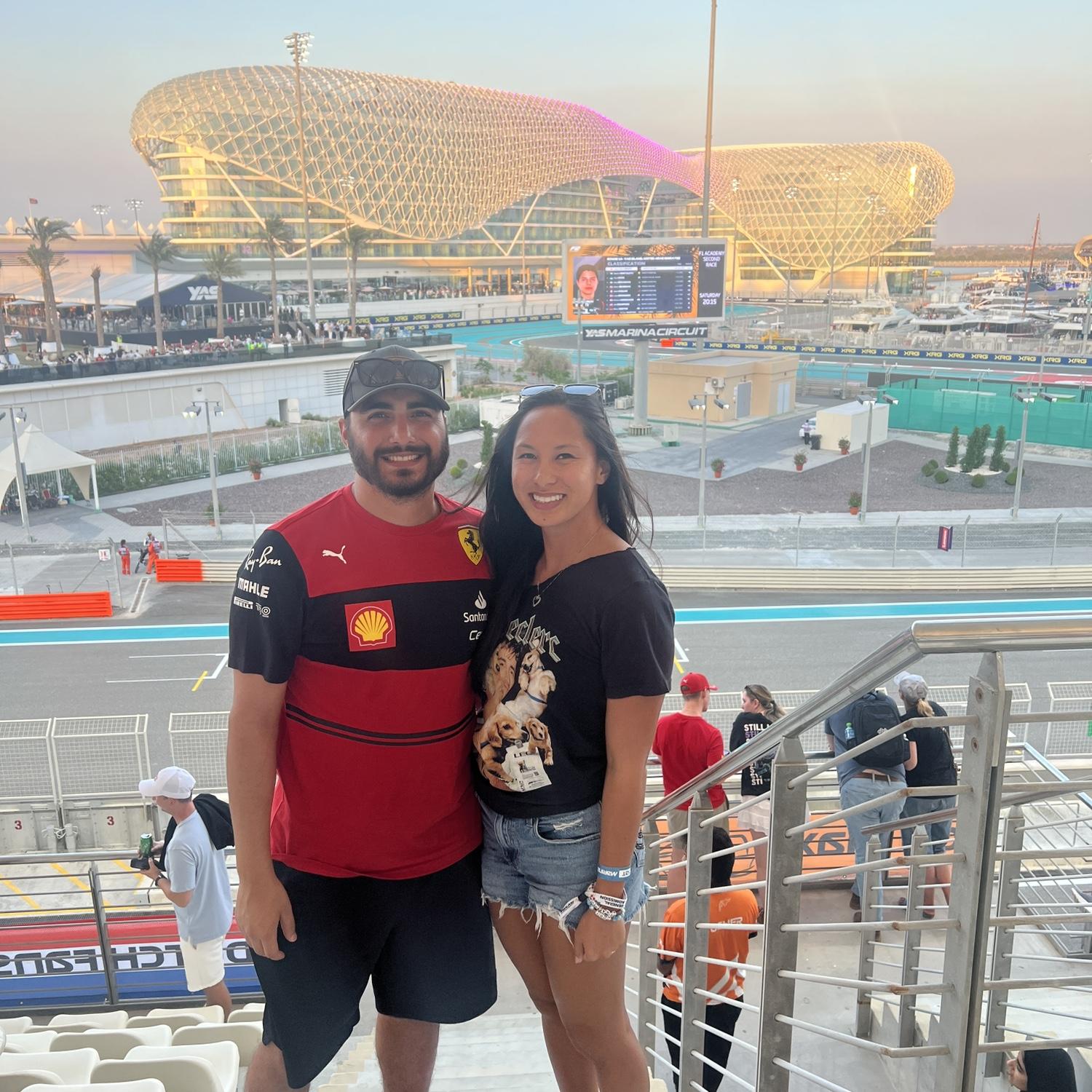 At the Formula 1 race in Abu Dhabi!