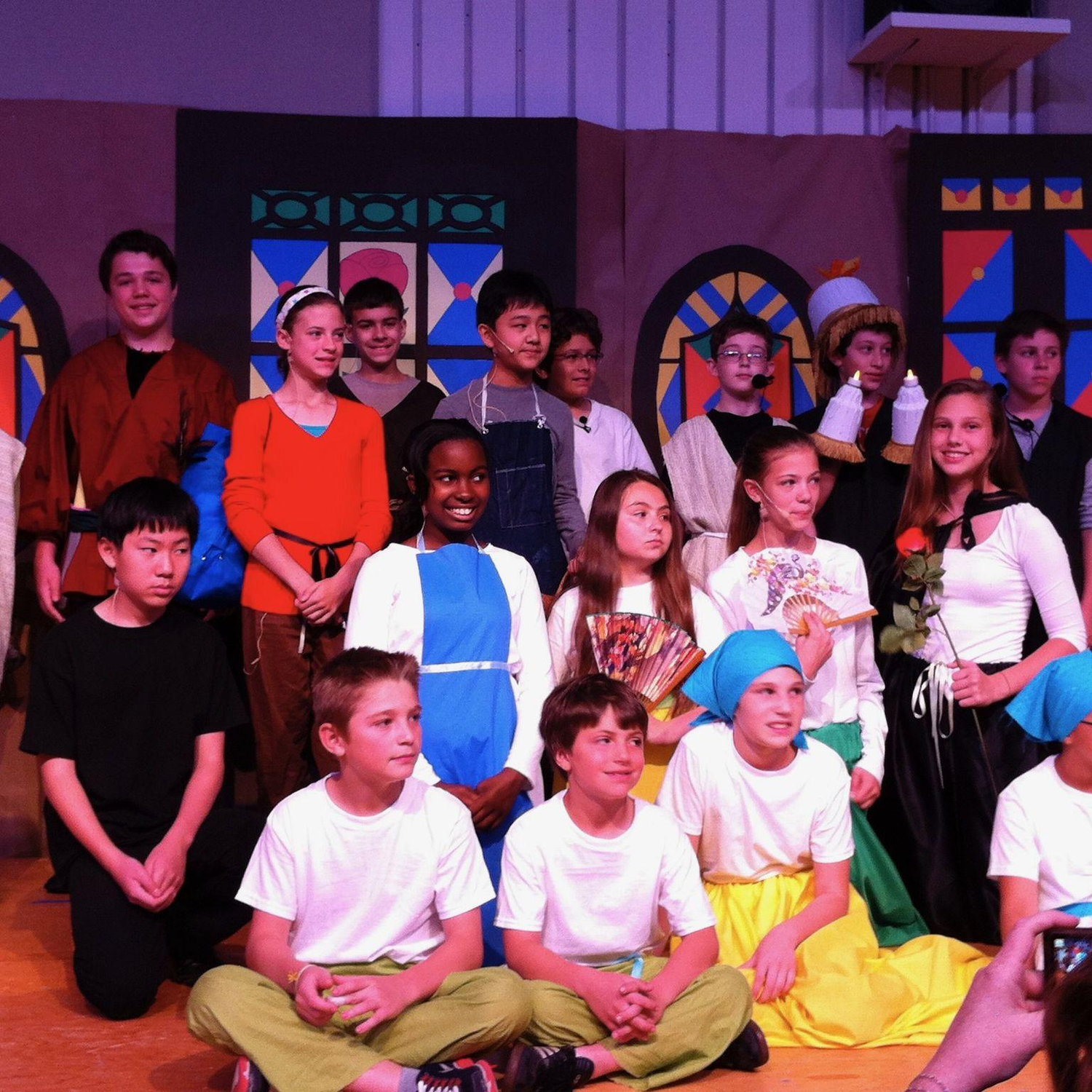 CDS school play where Adam played Gaston and I was one of Gaston's girls