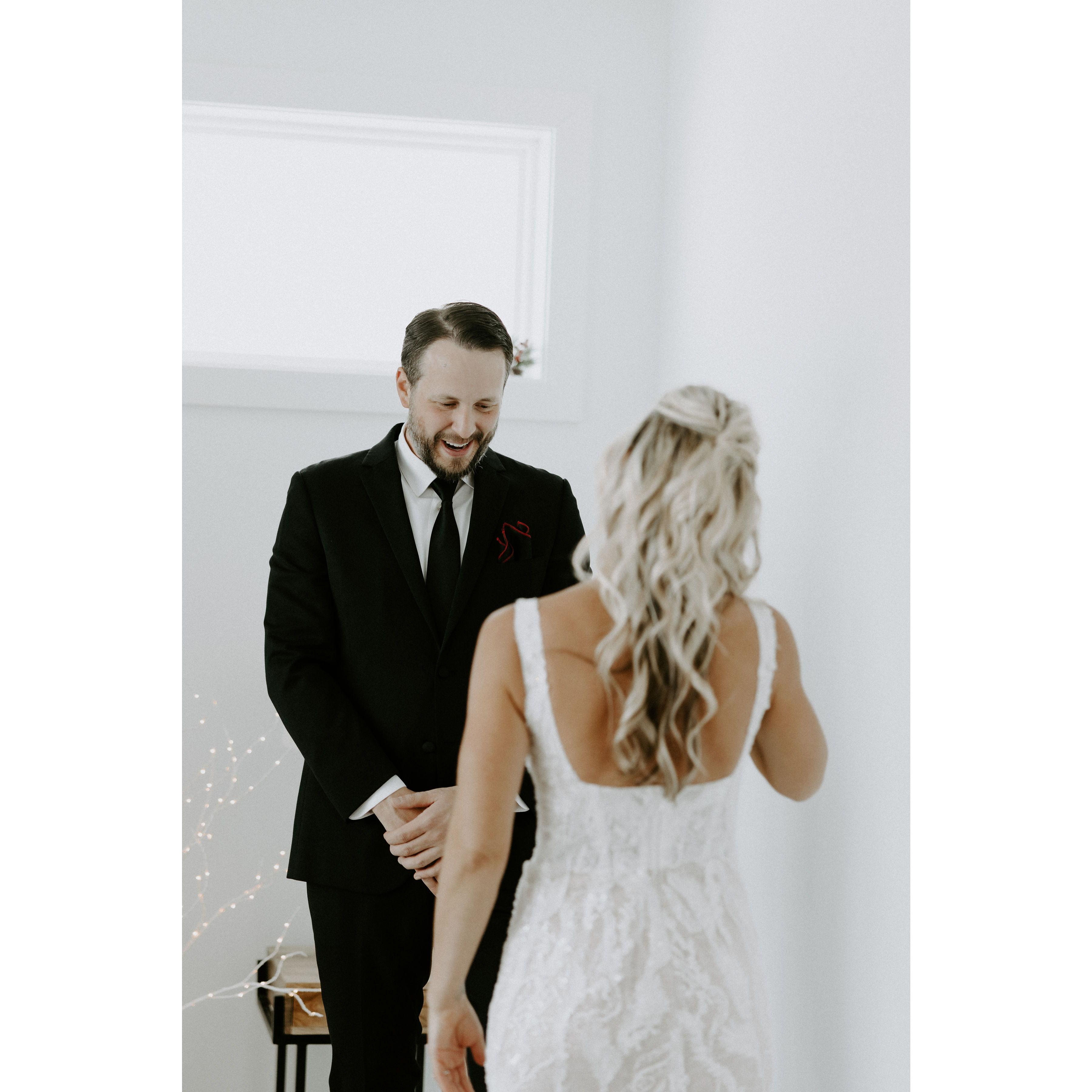 Aaron still in shock, during the first look