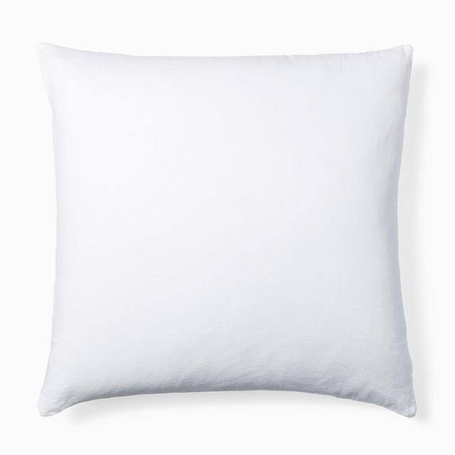 European Flax Linen Duvet, Euro Sham, White