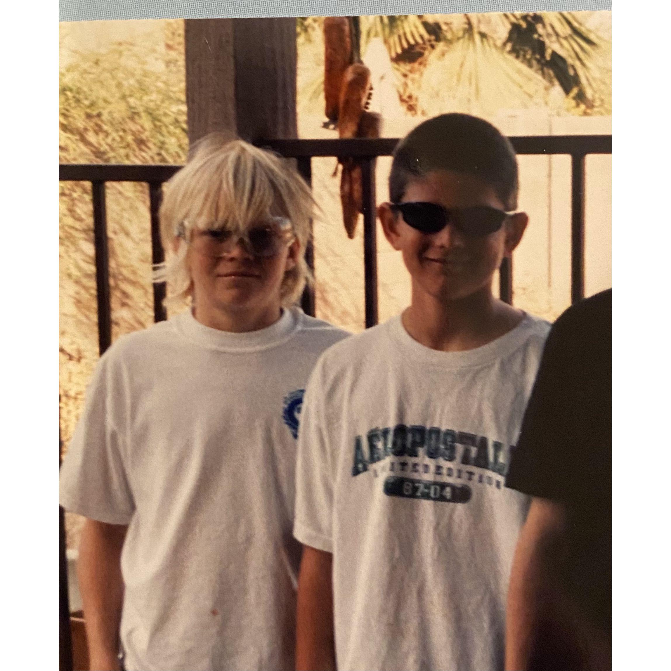 Safety first! Tanner and Alex