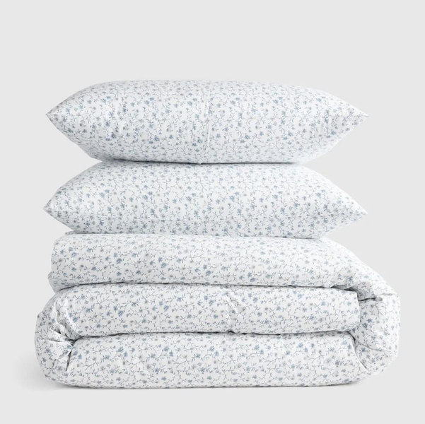 Classic Organic Percale Duvet Cover Set - Full/Queen