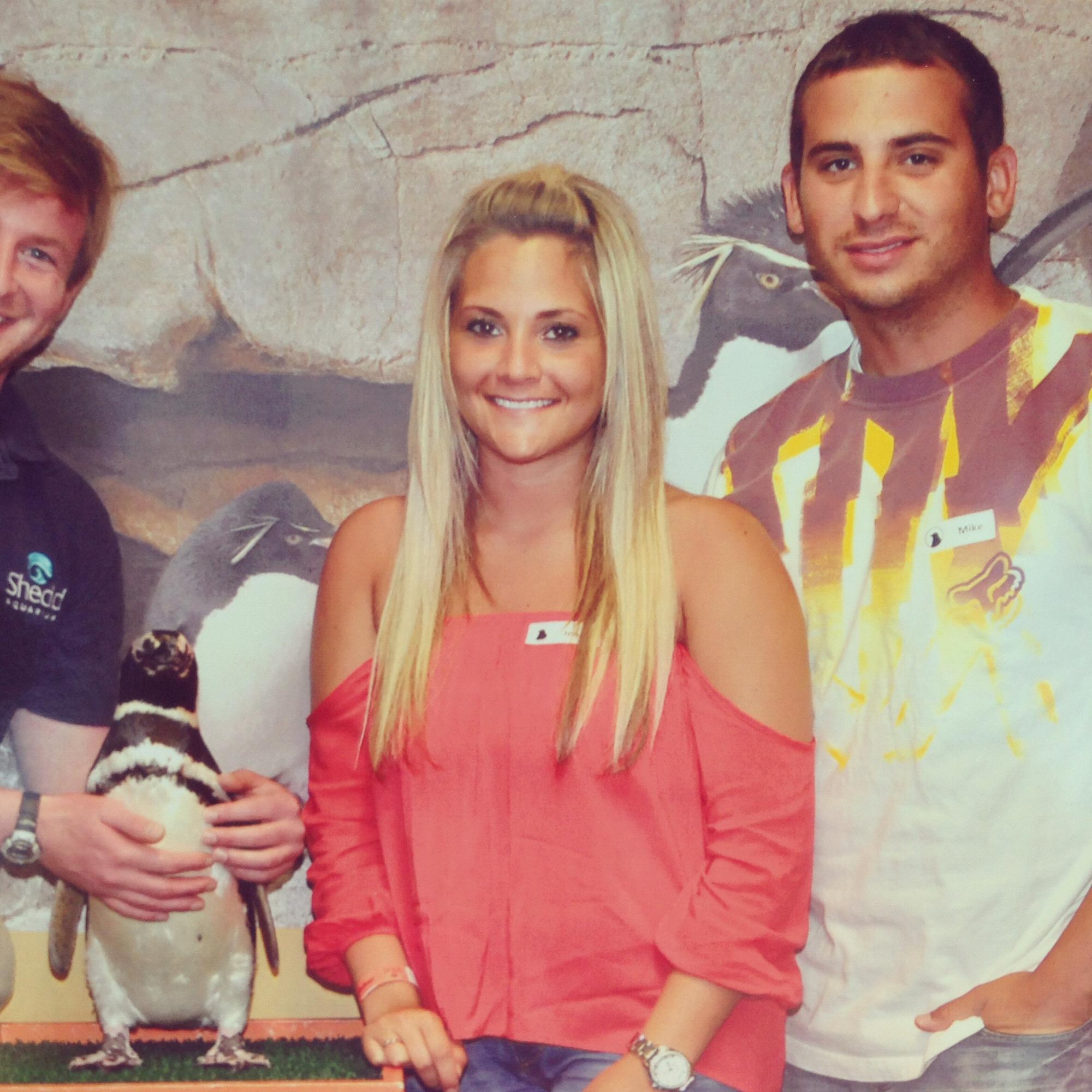 Celebrating Jenny's 21st Birthday at the Shedd Aquarium with Mr. Penguin!