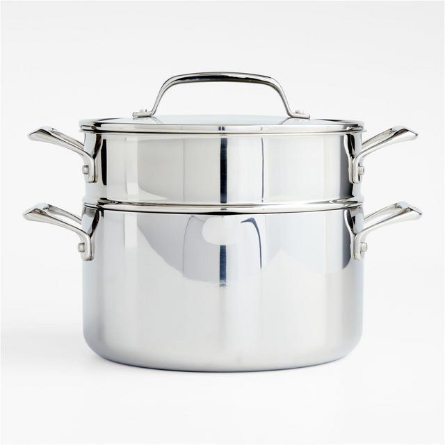 Crate & Barrel EvenCook Core™ 6 Qt. Stainless Steel Multipot with Glass Straining Lid
