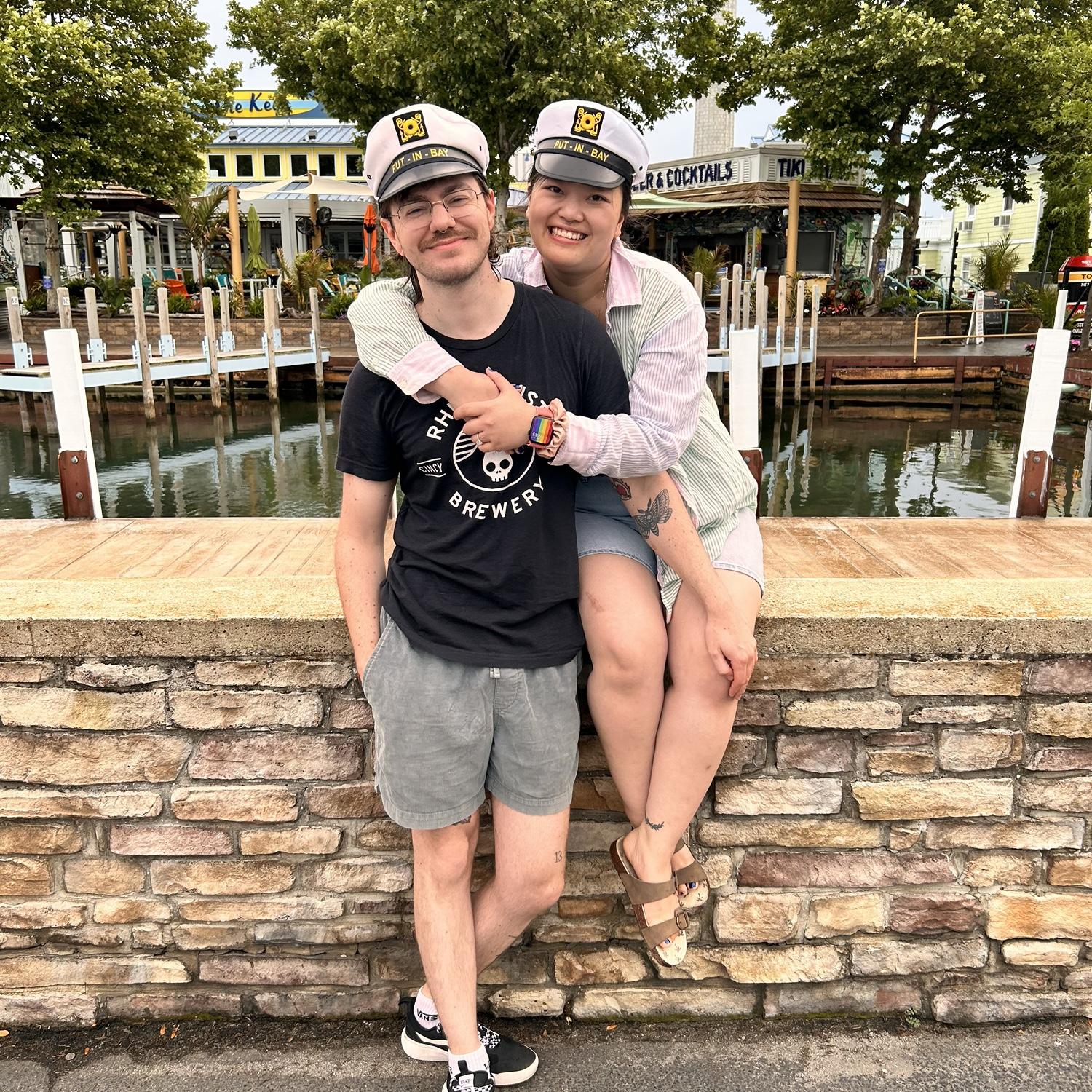 Fun fact: the first captains hat I bought was for kids, so I had to get Spence an adult sized one and I wore the kids one