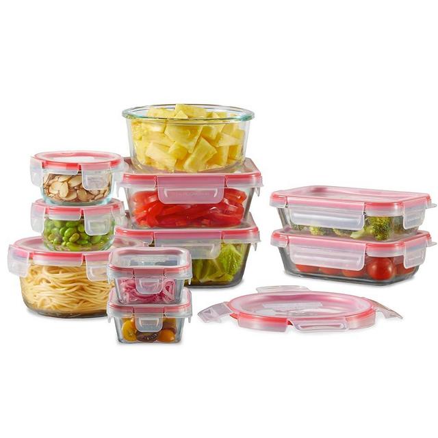 Pyrex Freshlock 10-Pack Mixed Sized Airtight Glass Food Storage Container Set with Microban, Non Toxic, BPA-Free Leakproof Locking Lids