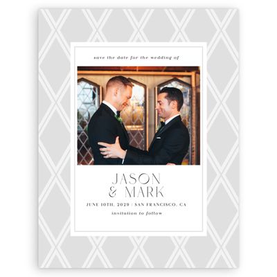 Platinum, Grey Wedding Digital Save the Date - Diamant Photo