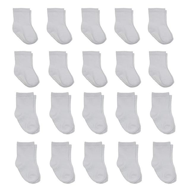 Little Me 20-Pack Newborn Baby Infant & Toddler Unisex Socks, 0-12/12-24 Months, Assorted Size Pack, White