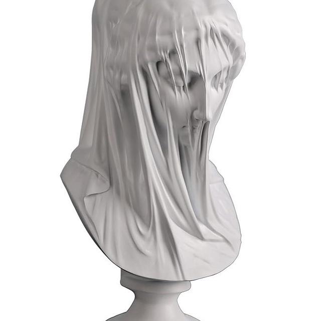 13" WUBIANJIE Veiled Lady Bust Statue, Roman Greek Mythology Home Decor, Resin Art Deco Sculpture Gift, No Assembly Required