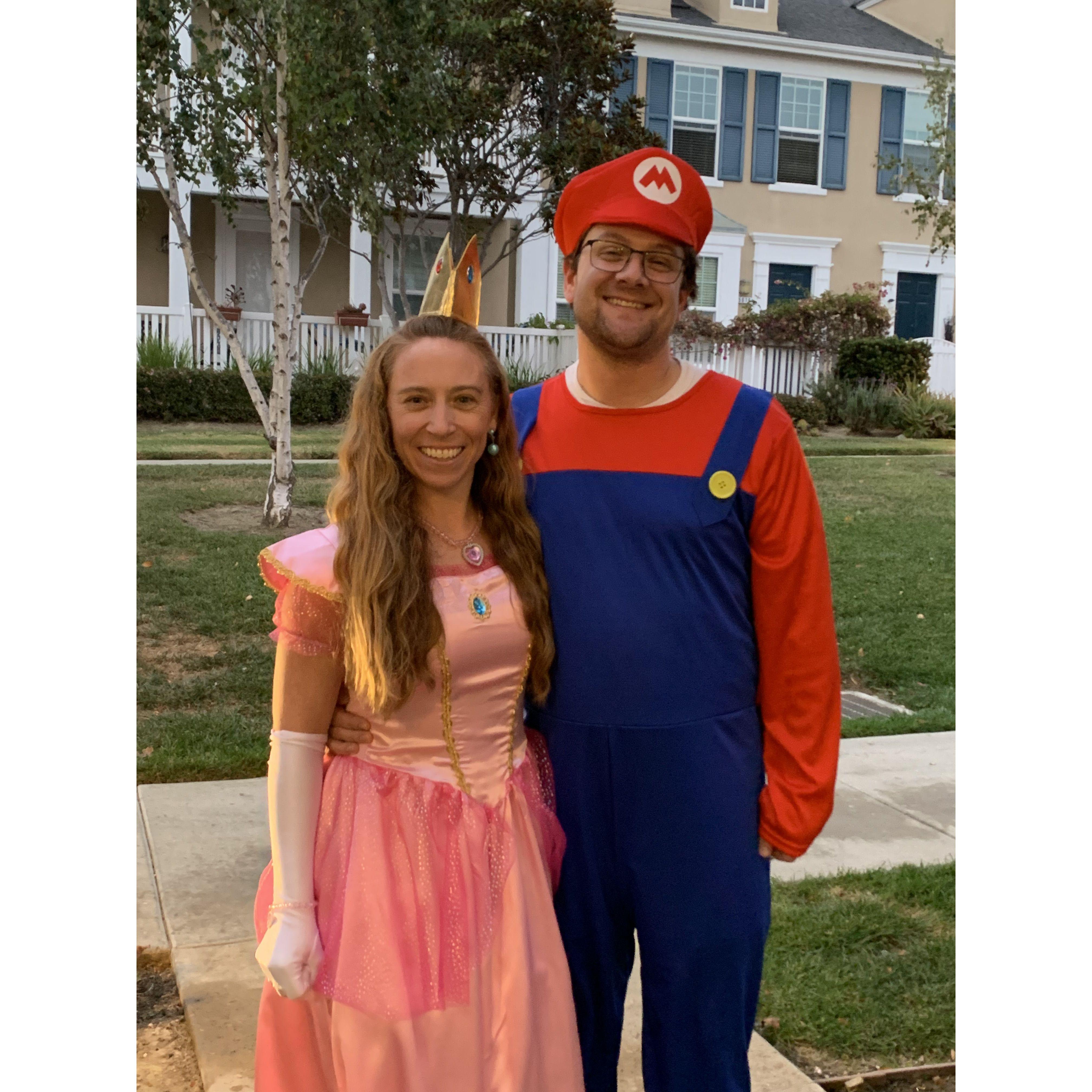 Our first Halloween together. If you know Rob, you know his love of Mario.