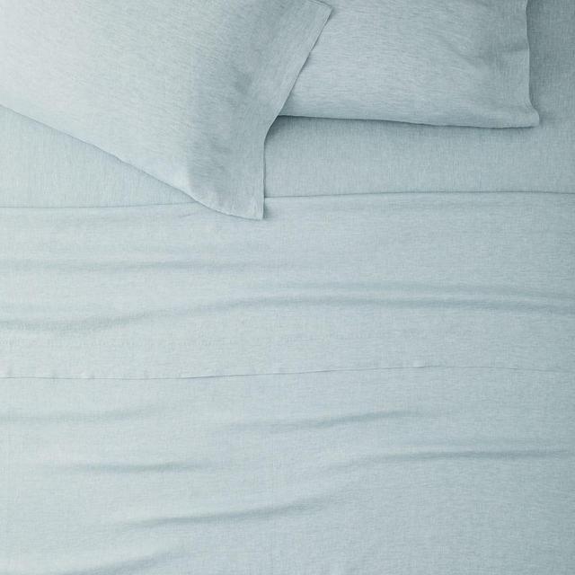 European Flax Linen Sheet Set, Queen, Silver Mist Melange