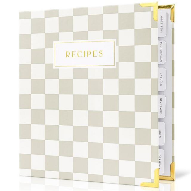 Aesthetic Recipe Binder with Waterproof Cover - The Perfect Recipe Book with Plastic Sleeves to Write in Your Own Recipes - Quality Blank Cookbook Binder to Organize Your Recipes - Recipe Cards incl.