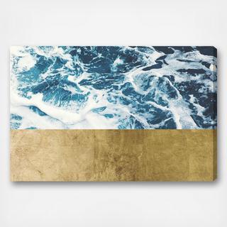 Mykonos Water Gold Canvas Art