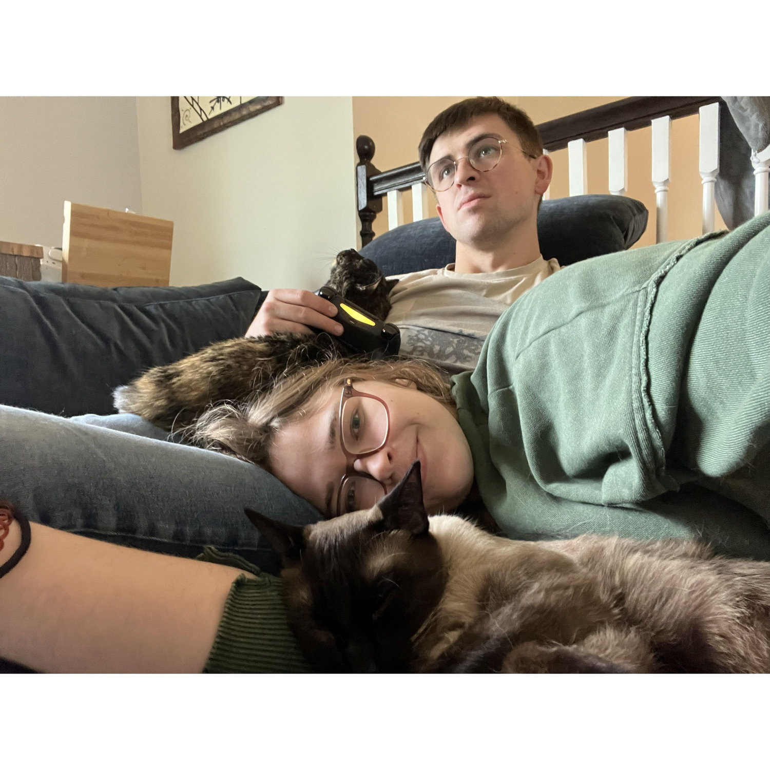 2023 - one of MANY afternoons spent unwinding with the kitties <3.