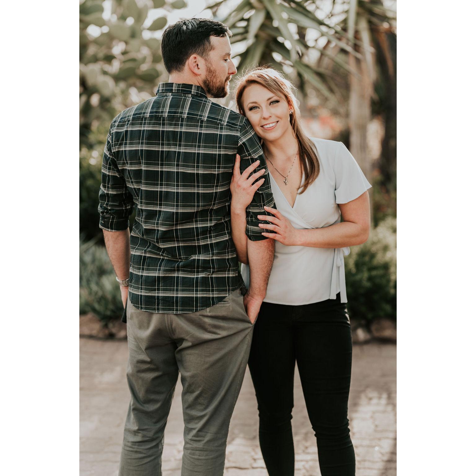 Engagement photos at the Desert Botanical Gardens