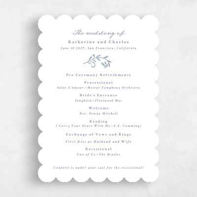 Blue Scalloped Wedding Program - Pirouette