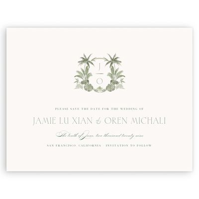Green Wedding Digital Save the Date - Somrig Landscape