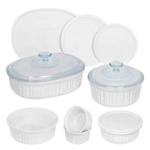 CorningWare Ceramic Bakeware Set with Lids, Chip and Crack Resistant Stoneware Baking Dish