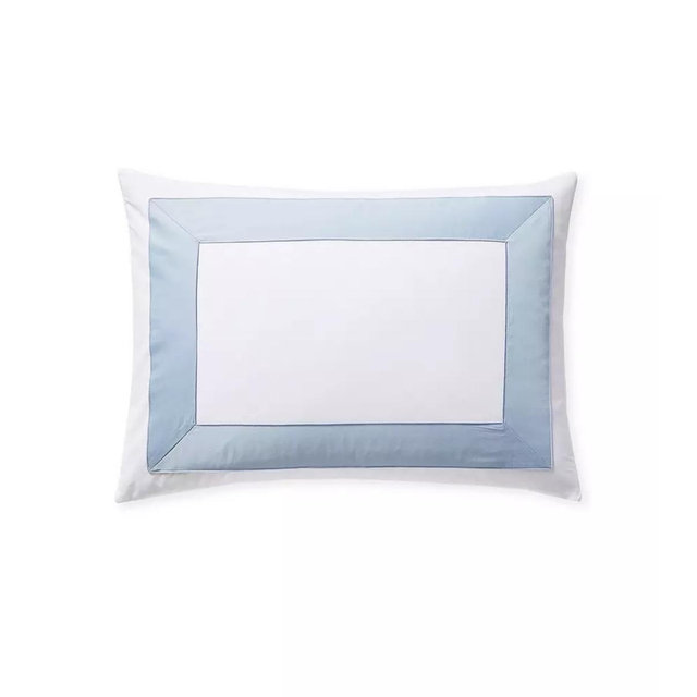 Beach Club Border Percale Sham - Standard (Coastal Blue)
