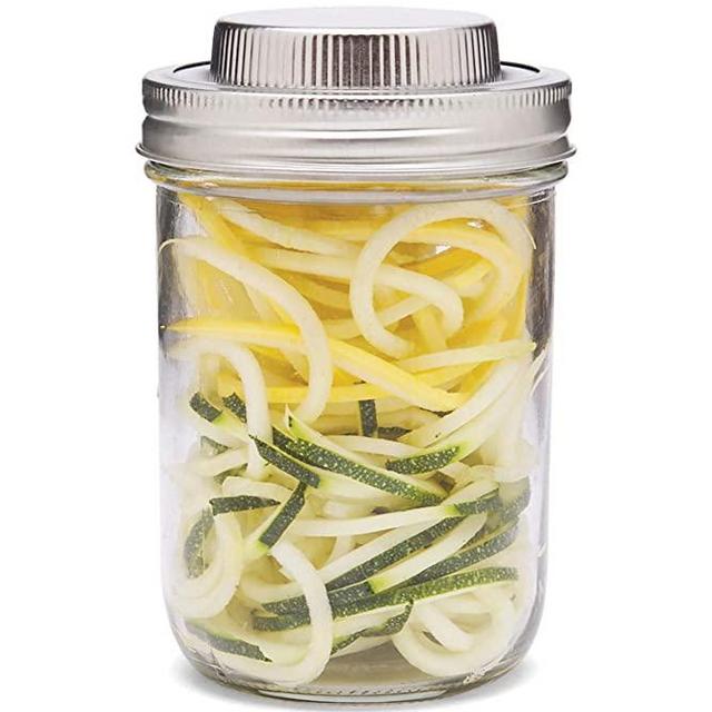 Jarware 3 in 1 Mason Jar Spiralizer, Wide Mouth, Stainless Steel