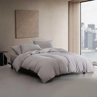 Modern Melange Cotton 3-Piece Duvet Set