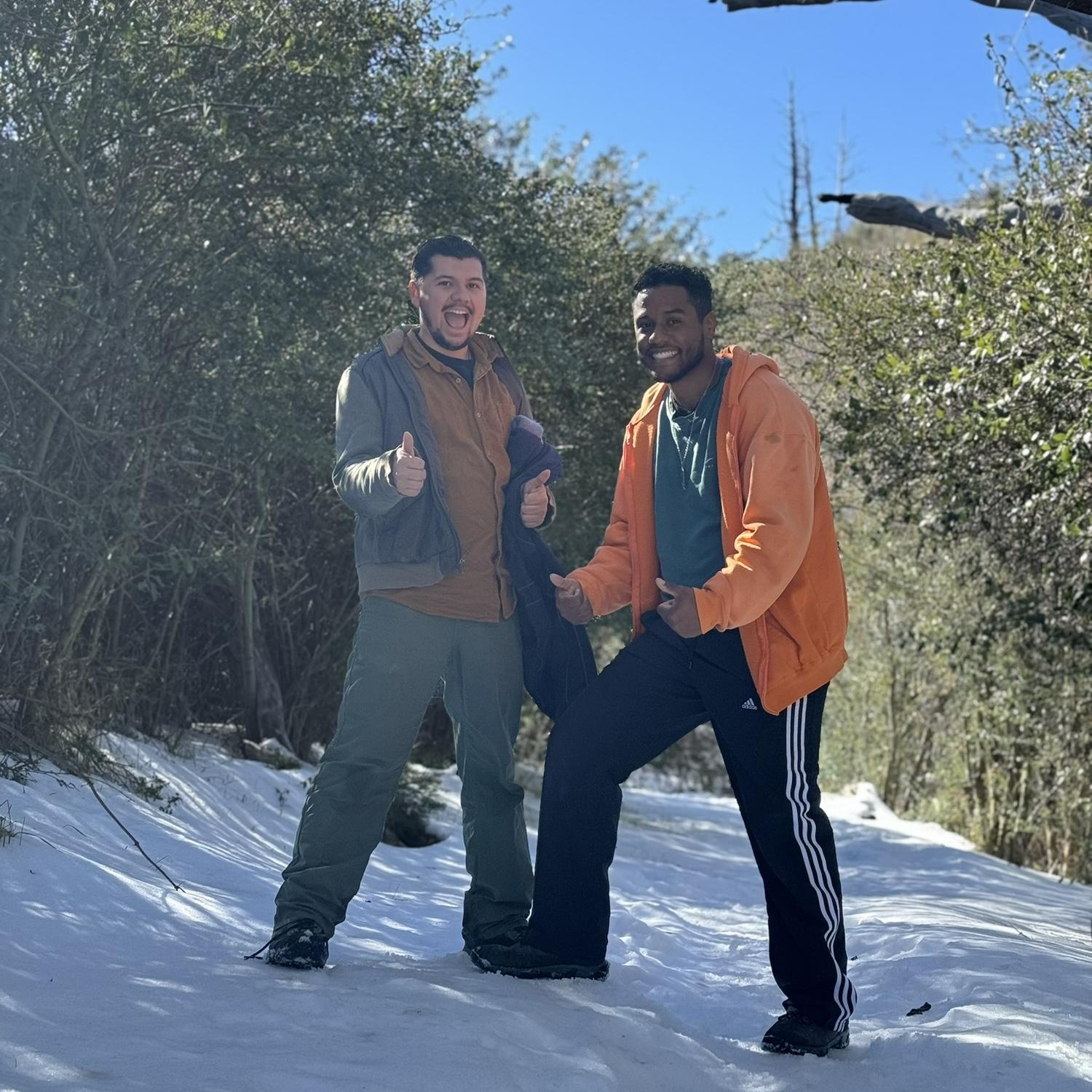 Augi and DJ enjoying the last days of winter