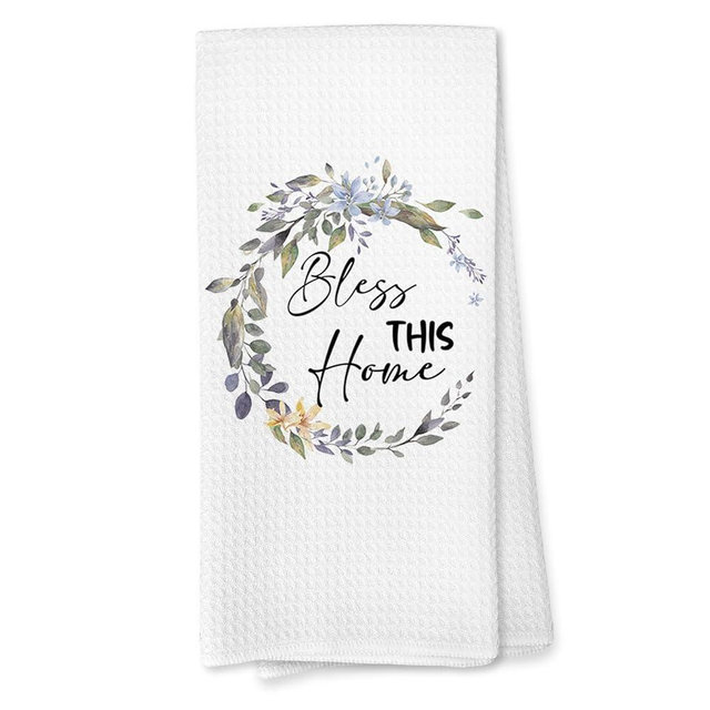Voatok Bless This Home Kitchen Towels, Housewarming Gifts Hand Towels for Bathroom, Best Housewarming Gifts for New Home House Apartment Dish Tea Towels for Kitchen, 16x24 Inches