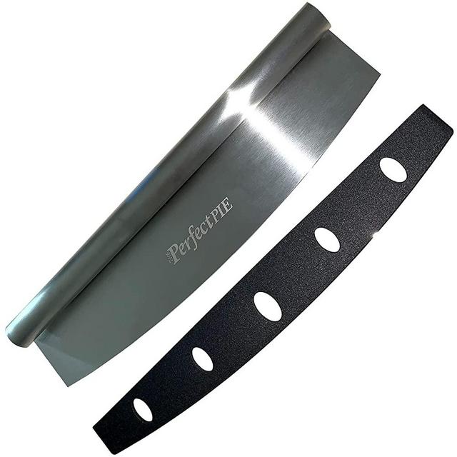 The Perfect Pie 14" Pizza Cutter Rocker Heavy Duty Stainless Steel Pizza Slicer With Protective Cover, Pizza Chopper Accessories Premium Knife Tools For Pizzas Breads Cheeses Cakes Vegetables