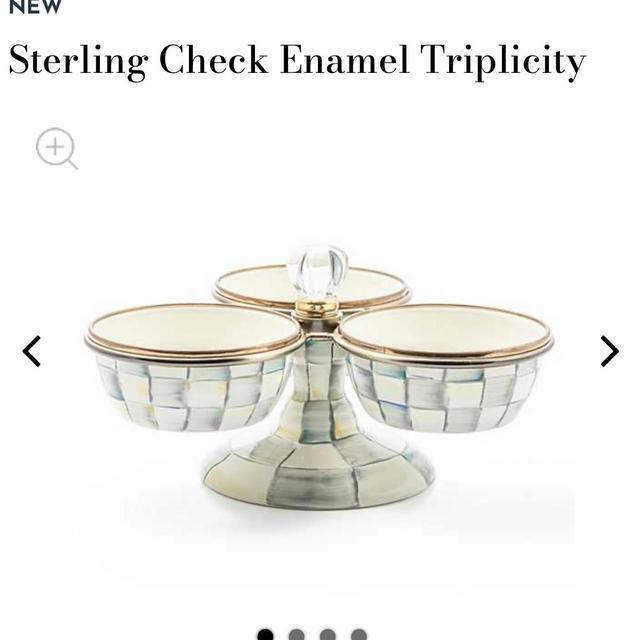 MacKenzie Childs Sterling Check Enamel Triplicity