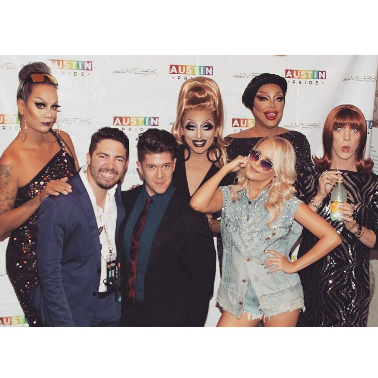 Kristopher supporting Alejandro at the Austin Pride Fashion show in 2017!