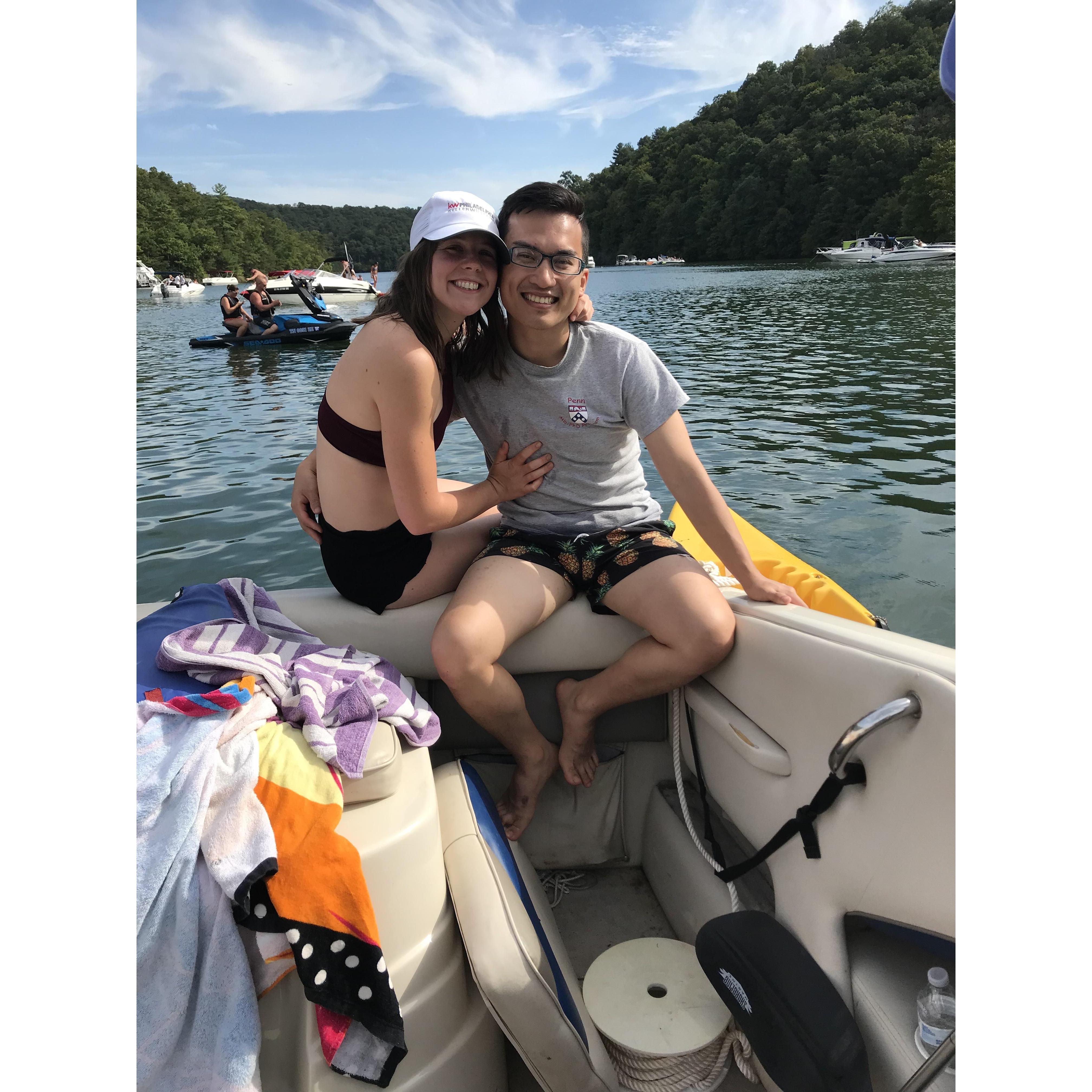 Hoang's first boat trip during Labor Day weekend
