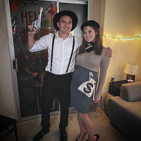 My clever idea for a couple's costume... Bonnie and Clyde